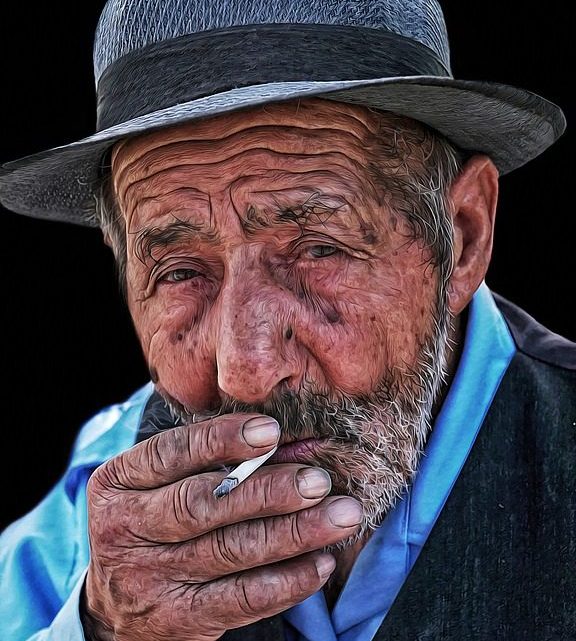 peau homme abimée par la cigarette